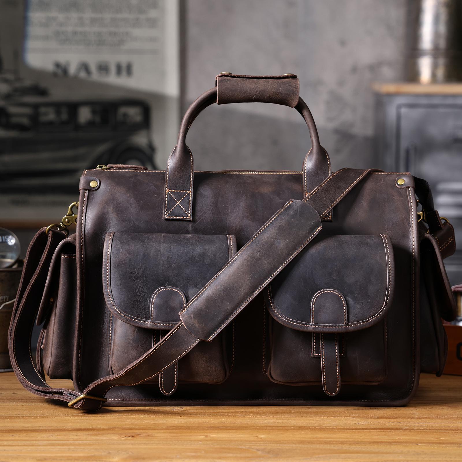 

Мужской портфель и сумка-мессенджер для ноутбука из натуральной кожи Crazy Horse