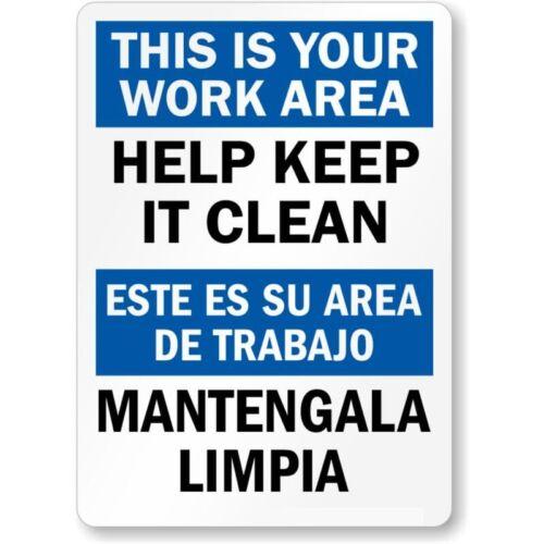 Bilingual Housekeeping Clean Aluminum Weatherproof SignAluminum 20x30cm(7.8x11.8inch)