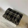 Korean Style Imitation Cashmere Plaid Scarf - Women's Warm, Thick, and Versatile Neck Warmer for Fall and Winter.