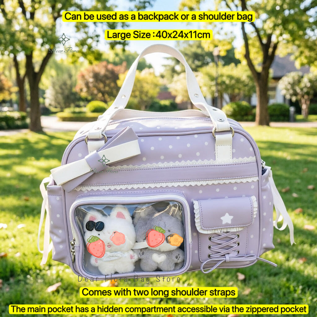 Neuer Y2K Süßer Itabag Comic-Ausstellung Rucksack mit großem Fassungsvermögen Süßes Mädchen Transparente Umhängetasche DIY Abzeichen Display Umhängetasche