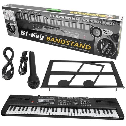 Electronic Piano Keyboard for Kids with Microphone, Dual Power Supply System, Mini-Sized Keyboard, 16 Voices, 8 Percussion Sound Effects, 10 Rhythms,