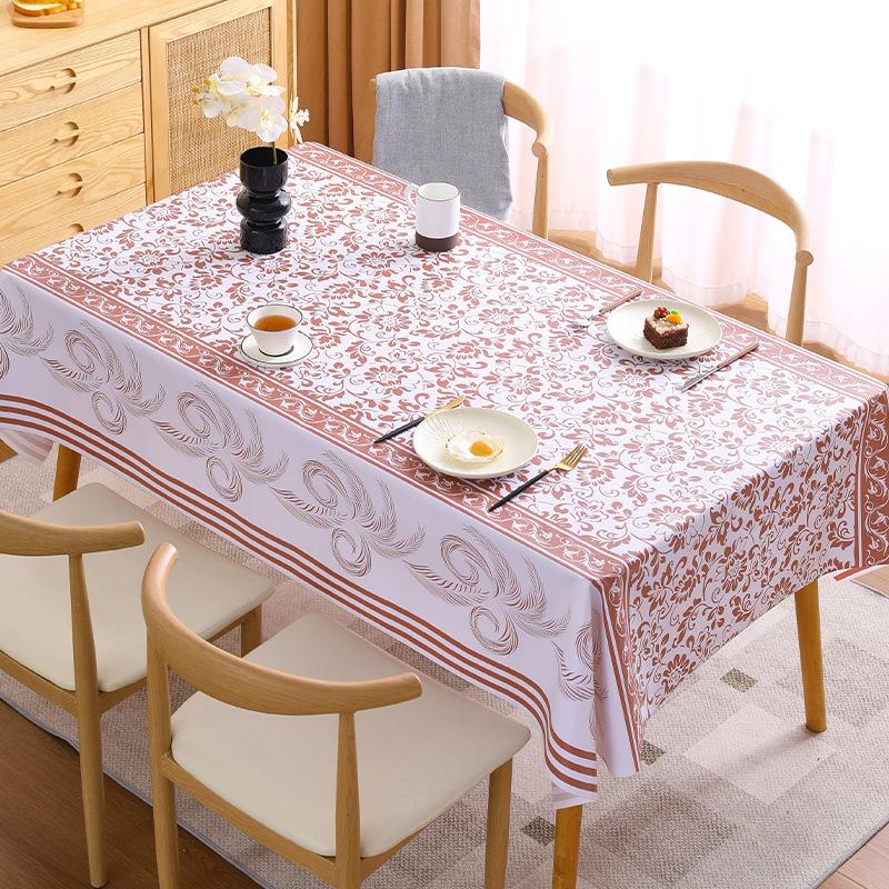 Fata de masa din PVC rezistenta la apa si la ulei Ins Tea Fata de masa rectangulara minimalista florala