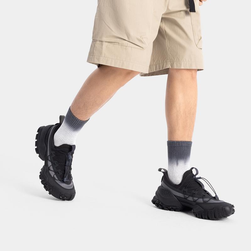 New LiNing CF Tracing, Forest Environment Low Top Hiking Shoes Unisex Black Gray AHCV011-3