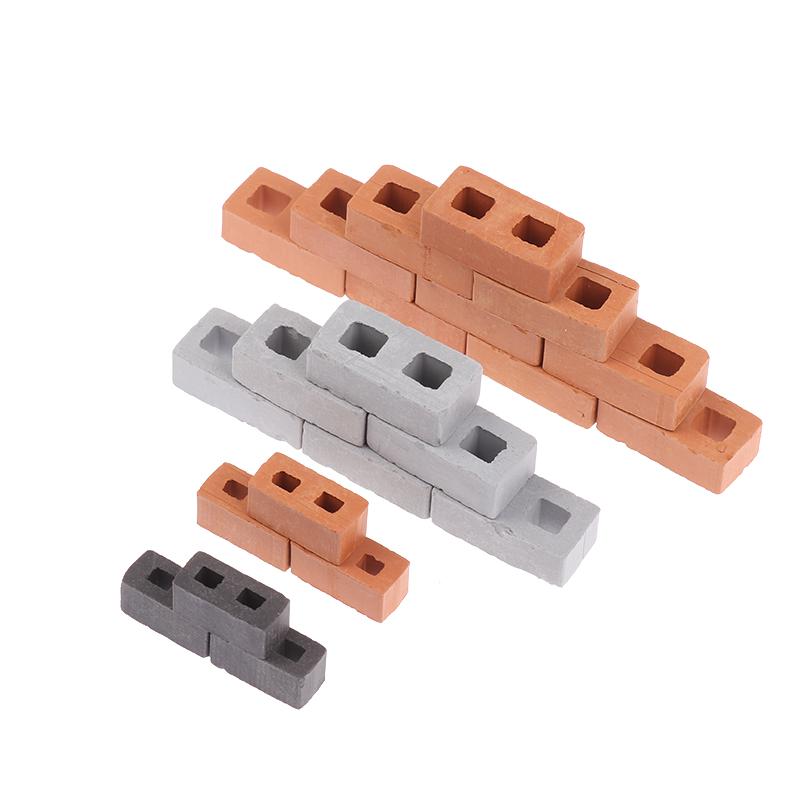 20/50Pcs Miniature Cinder Blocks Model 1/12 Dollhouse Micro Landscape Mini Concrete Bricks Toy Micro Scene Construction Props
