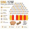 10/30/50/100Pcs Plastic Liquor Bottle Set Mini 1.7 Oz Clear Juice Bottle Cereal Silver/Gold Caps Bottle Party Decorative Bottles
