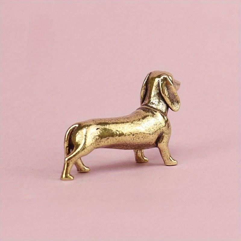 Reine Kupfer Dackel Statue Vintage Messing Figuren Heimdeko Schreibtisch Ornament Miniaturen Antik Tee Haustier Handwerk Geschenke