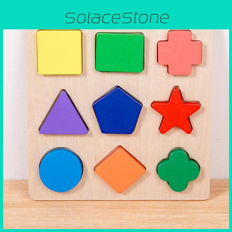 Shape Wooden Recognition Puzzle Toddlers Educational Interactive Toy Children