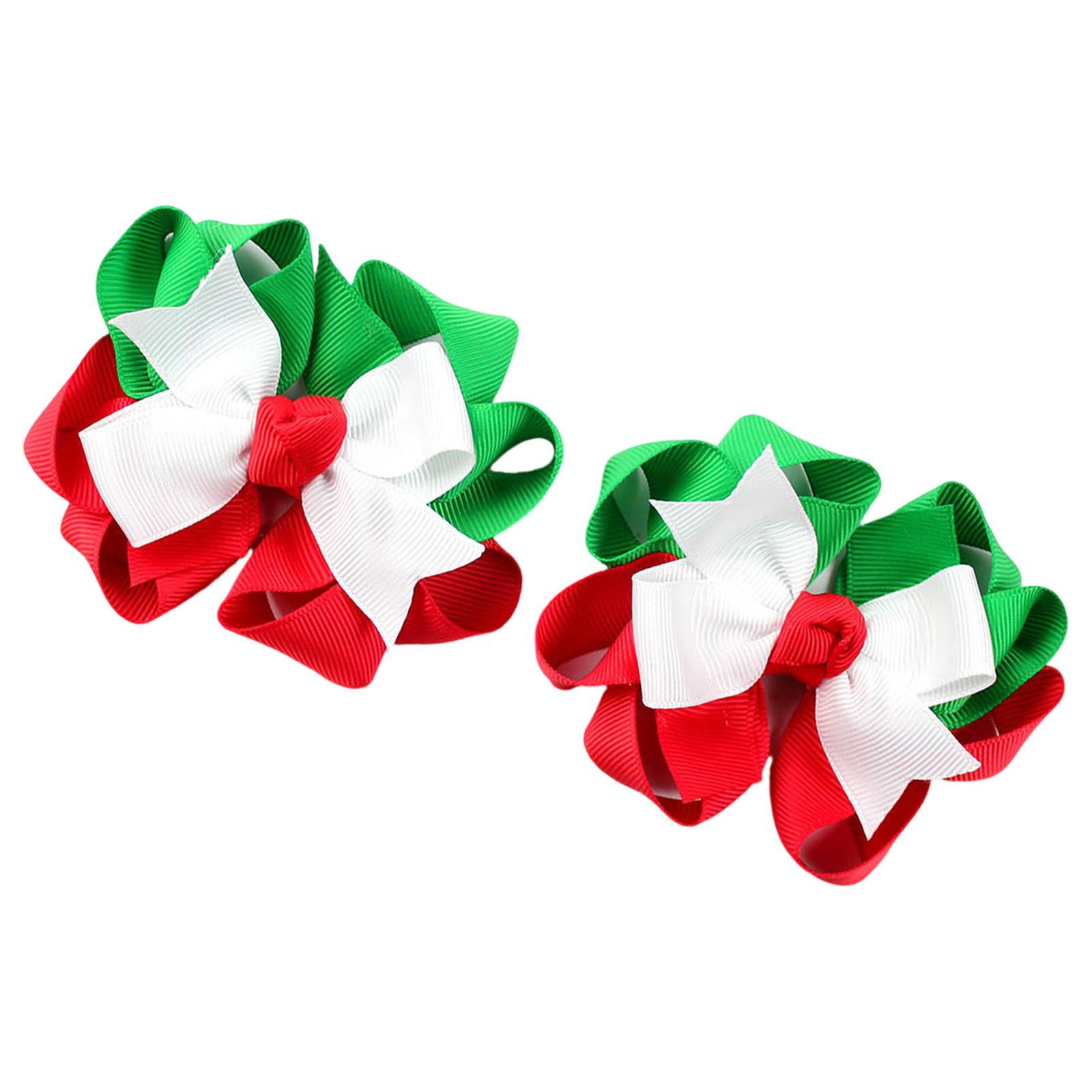 

2 шт. праздничные банты для волос тематические заколки для волос рождественская вечеринка красные зеленые белые аксессуары для волос для девочек и младенцев 2