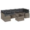 VidaXL Ensemble de canapé de jardin de 8 pièces avec coussins gris en poly rotin 3348595