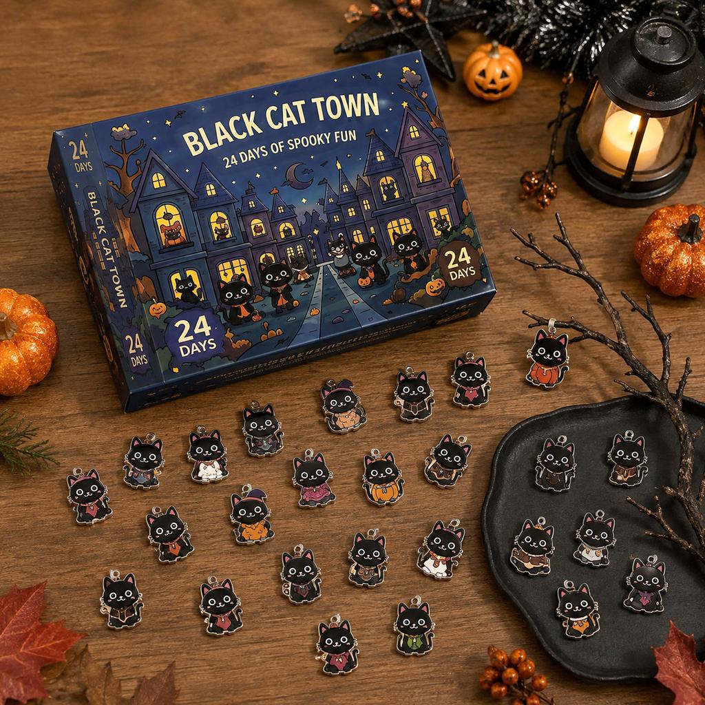 Halloween Advent Calendar Acrylic Countdown Decoration for Holiday Table Shelf Mantel Display
