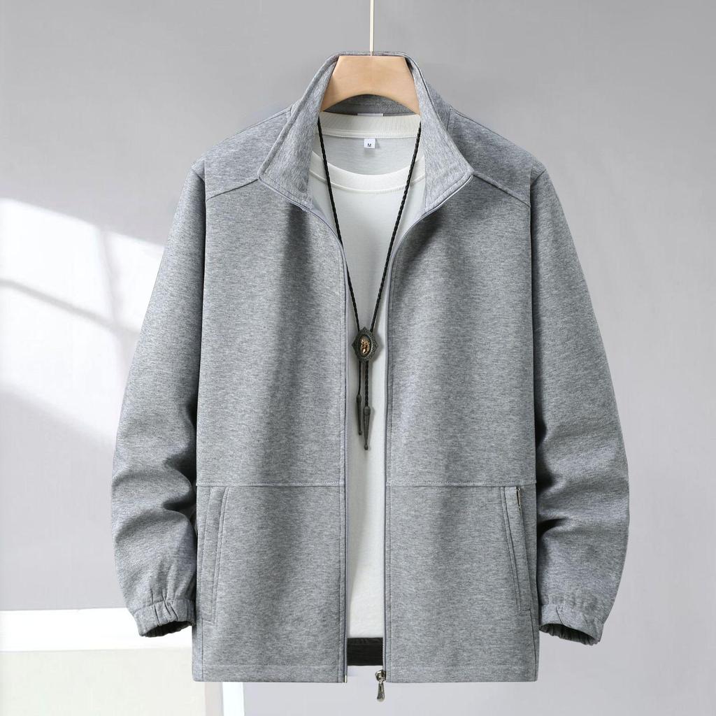 Herren Trendiger Herbst/Winter Revers-Cardigan - Milchseide, Stehkragen, Lässiger Stil