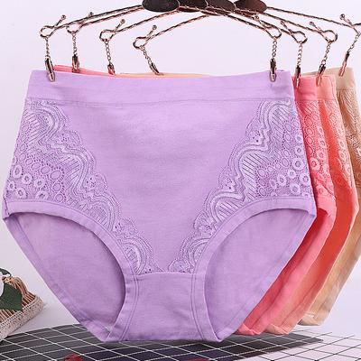 1PC sous-vêtements coton dentelle grande taille culottes lingerie slips taille haute femmes d'âge moyen