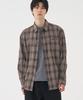 BASEMOMENT Pigment-Dyed Check Shirt Light Brown