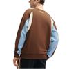 FILA Color Block Letter Logo Printed Casual Pullover Sweatshirt Men sweatshirt Brown F11M419204F-BN