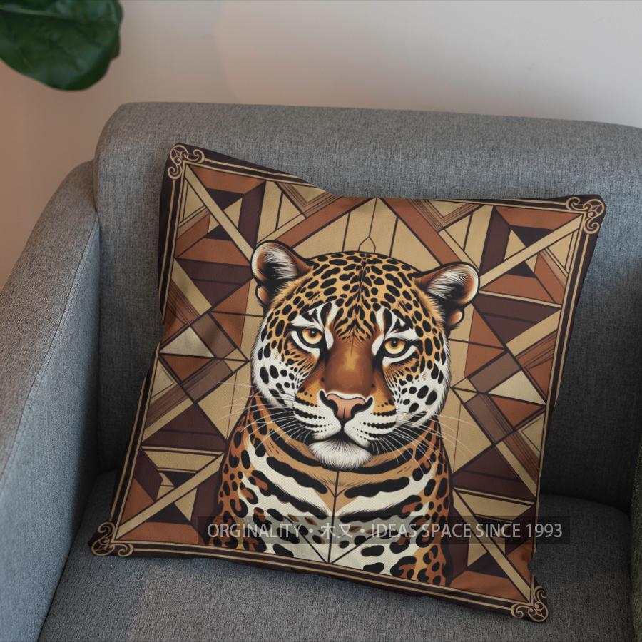 2D Colorful Leopard-Patterned Decorative Pillow Cover Pattern Cushion Cover Suitable For Sofa Bedroom Car Pillow Cover