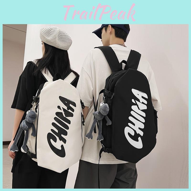 Simplified Letter Print Student Large Capacity Casual Backpack School For