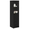 Highboard In Black Oak Look 35 X 37 X 142 Cm Engineered Wood