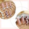 24Pcs Long Square False Nail Glossy White French Tip Full Covers Leopard Press on Nail Manicure For Any Occasion