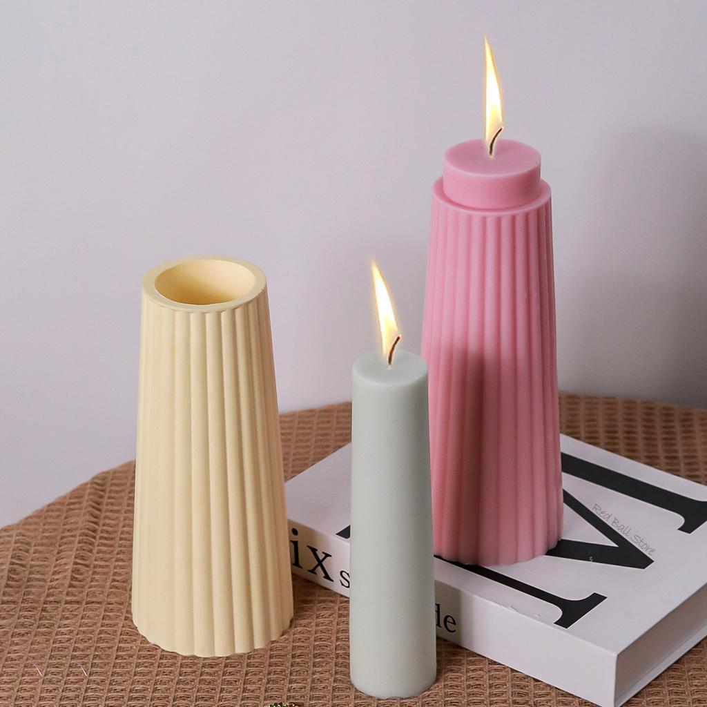 Simplicity Striped Vase Silicone Mold Large Size Concrete Plaster Ceramics Flowerpot Molds DIY Candle Making Supplies Home Decor