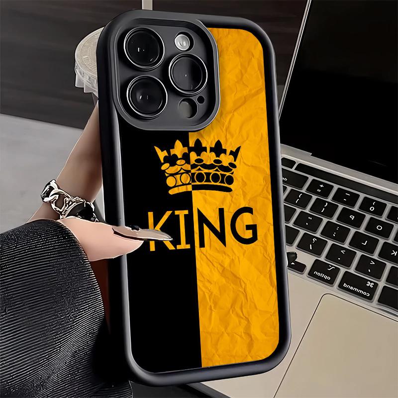 Phone Case for iPhone 17 Air 16E 15 16 Pro Max Queen King Couple Theme Cover 14 Plus 13 12 Mini Soft Shell Silicone Fundas
