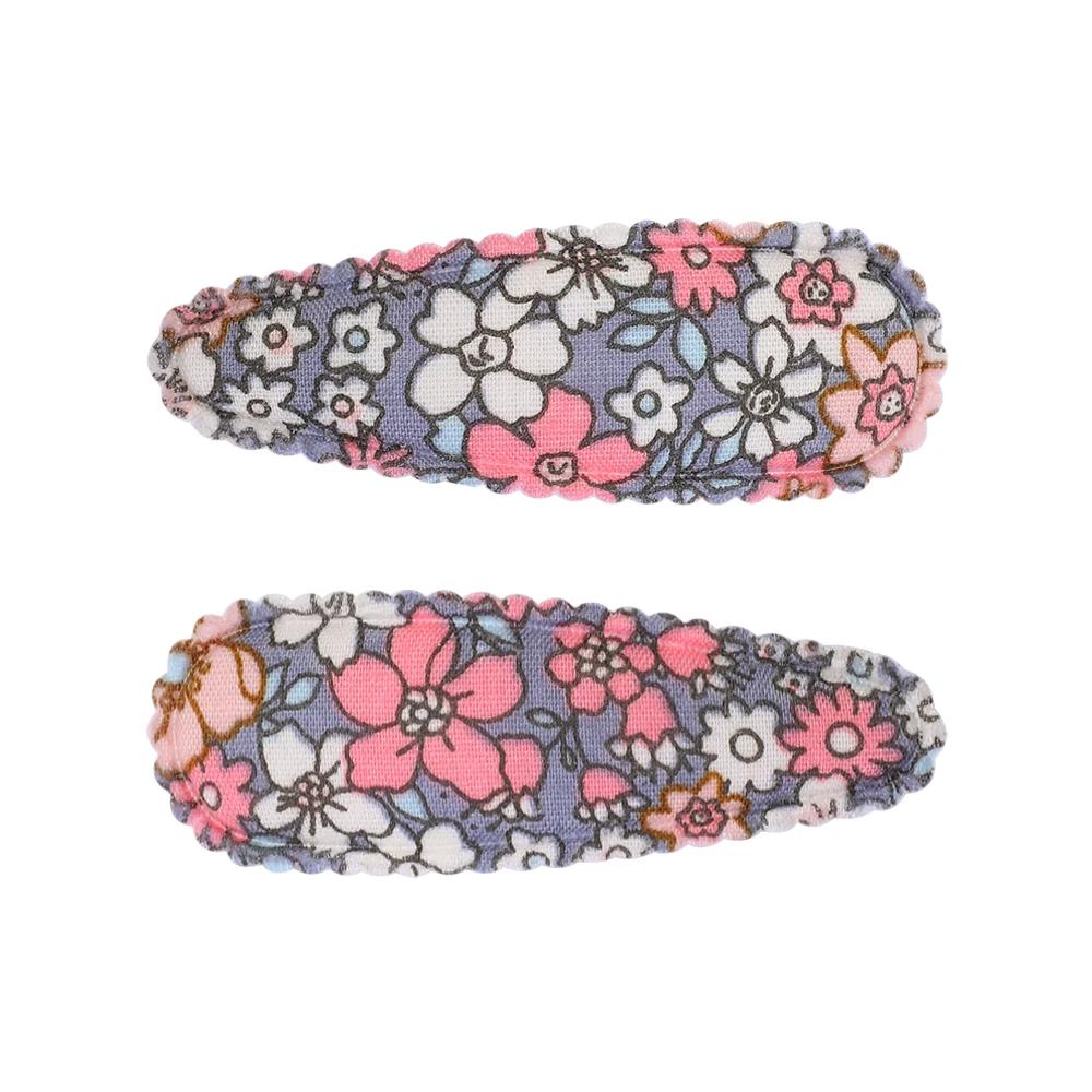 2 Stück/Set Bedruckte BB Haarspange Haaraccessoires Handgefertigt Leinwand Blume Haarspange Mädchen Süße Haarspangen Kopfschmuck Geschenk