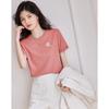Women's Heart Embroidered Short Sleeve T-Shirt