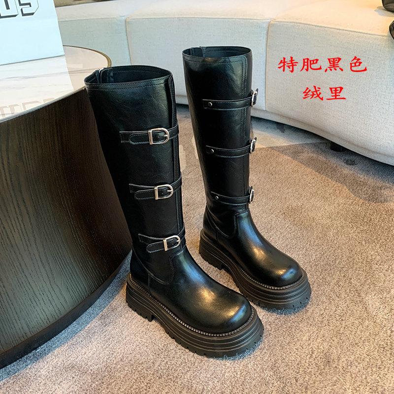 Dicke Beine großer Wadenumfang Winter neu dick mm lange Stiefel Motorradstiefel Herbst und Winter hohe Stiefel dicke Sohle große Größe Damenschuhe