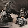 Unique Outdoor Witchy Gnome Halloween Gothic Resin Figurine, Dark Faceless Wizard Doll for Decorative Garden Figurine Desk Shelf, Spooky Home