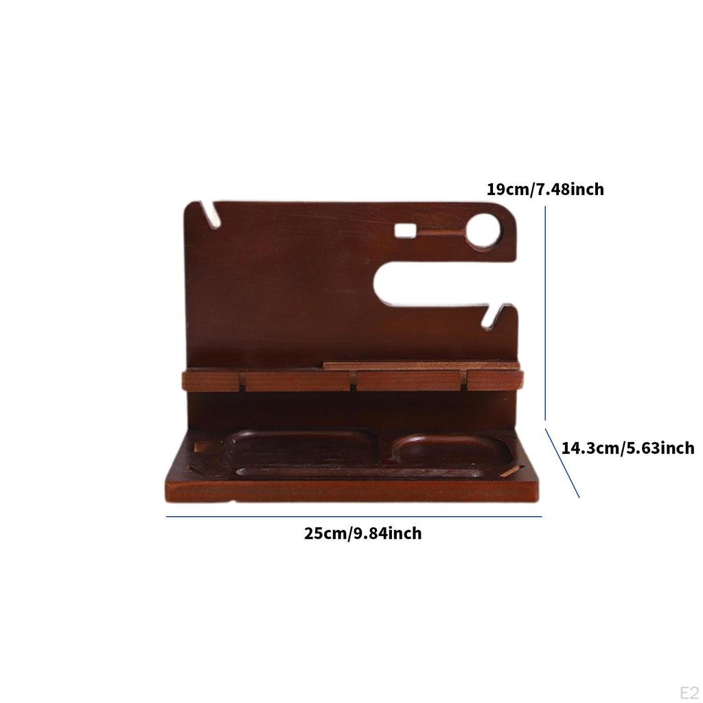 Wooden Phone Docking Station Holder Key Stylish NightStand Organizer Fathers Day Gift