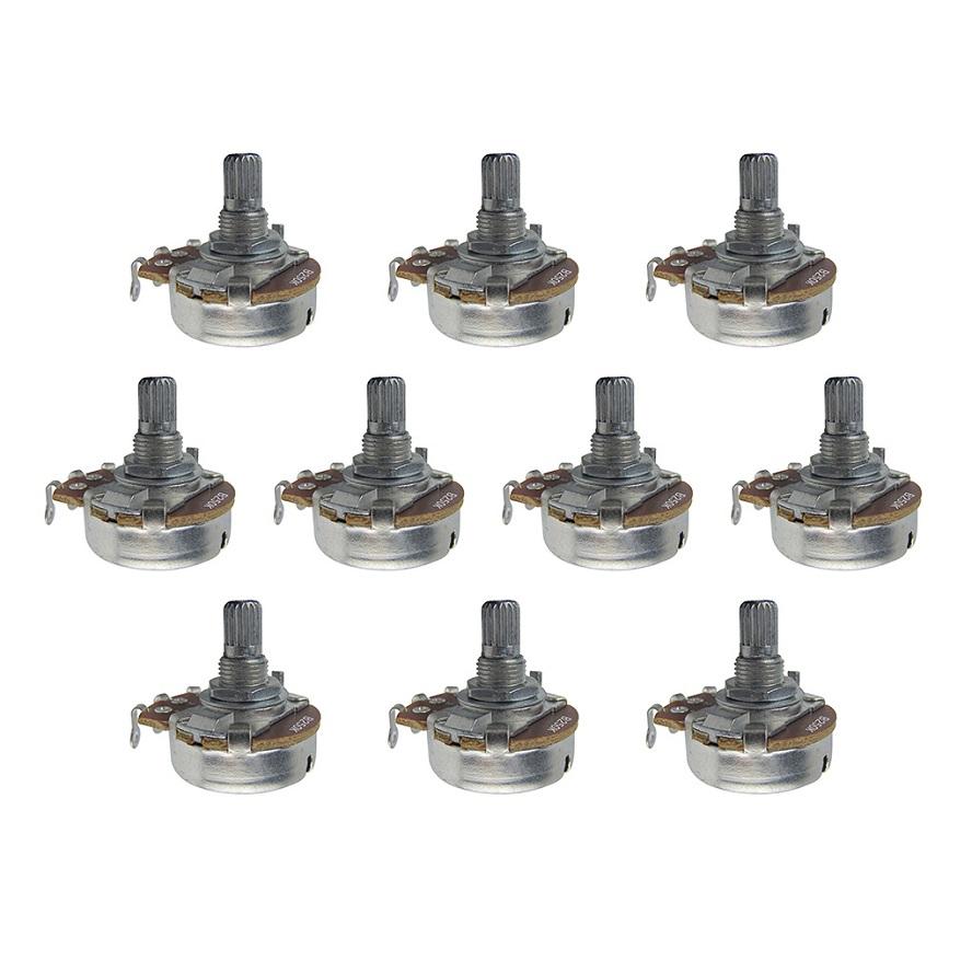 FLEOR 12PCS Full Size 15mm Short Shaft Guitar Potentiometers Pots A250K /B250K /A500K /B500K for ELectric Guitar Bass