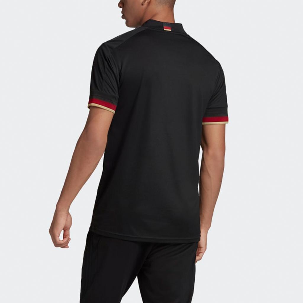 Adidas Německo Venkovní Fanouškovská Edice Ležérní Sportovní Tréninkové Fotbalové Tričko Pánské Topy Černé EH6117