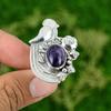 Natural African Amethyst 925 Silver Promise Bird Adjustable Ring For Girls