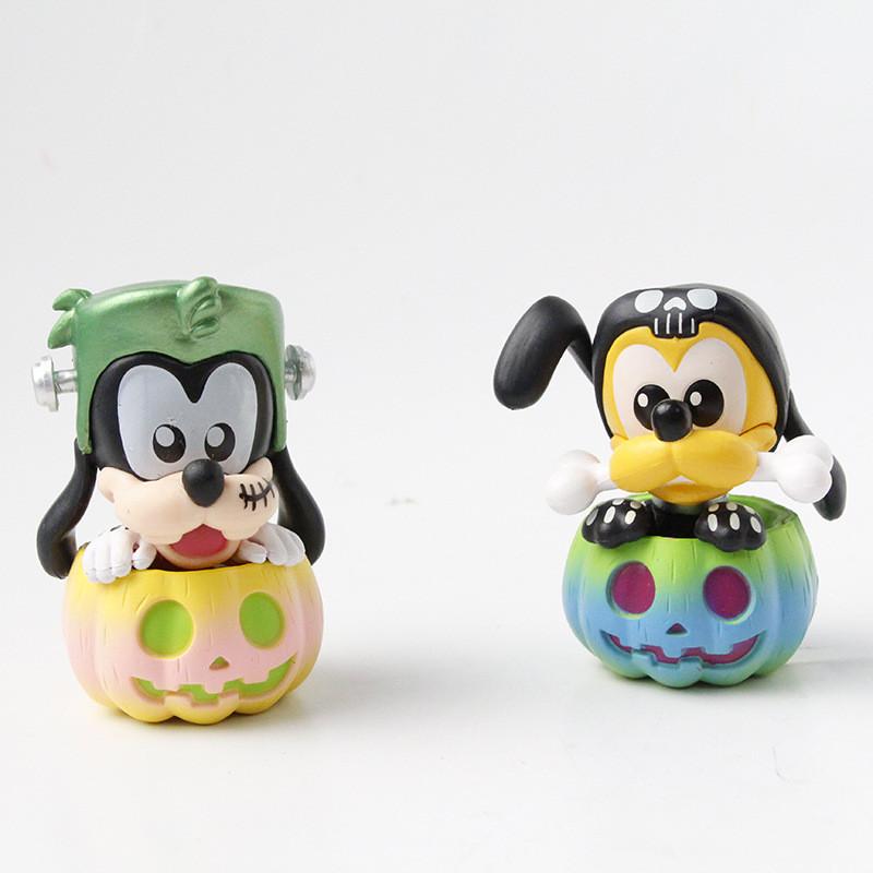 Donald Stitch Duck Pumpkin Shaped Halloween Themed Model Ornament Set