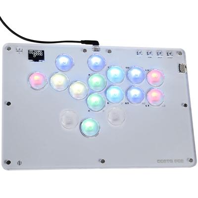 Haute42 Leverless Arcade Stick T16 PRO White Leverless Controller EVO Tournament Compatible Enhanced Exquisite Control Zero Ideal for Fighting For RGB