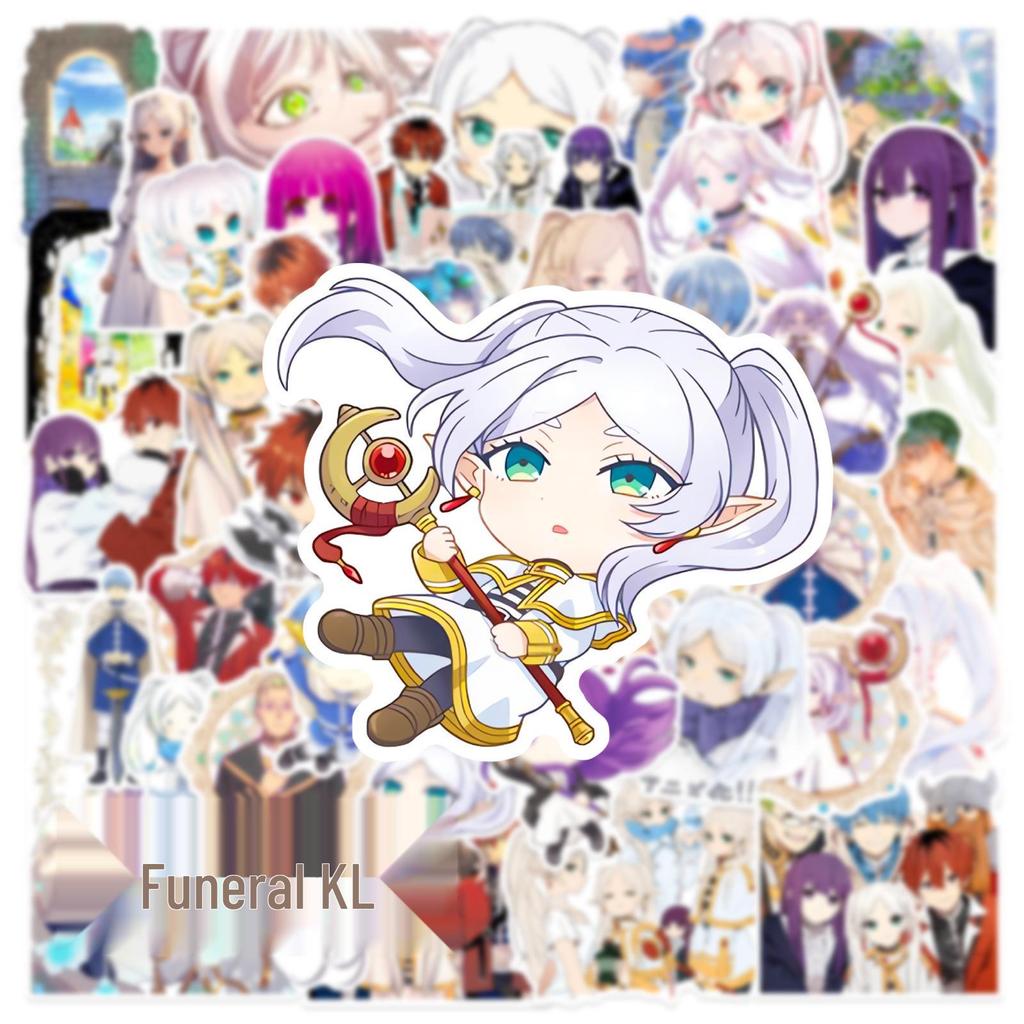 50 Sheets of New Anime Frieren Stickers - Waterproof Graffiti Journal Decor