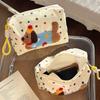 Cute Cartoon Dog Polka Dot Canvas Bag Large-capacity Portable Cosmetic Storage Bags for Travel Makeup Organizer Handbag for Girl