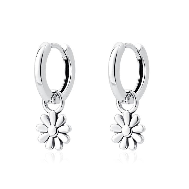 925 Silber Schleifenohrstecker mit Federn Blaue Blume Schmetterling Hochzeitsfeier Schmuck Geschenk für Frauen Modeaccessoire