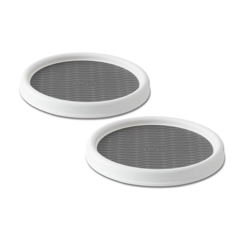 Set of 2 Non-Skid Lazy Susan Turntable Kitchen Pantry Cabinet Space Saver Rotating Shelf Organizer Ideal Countertops