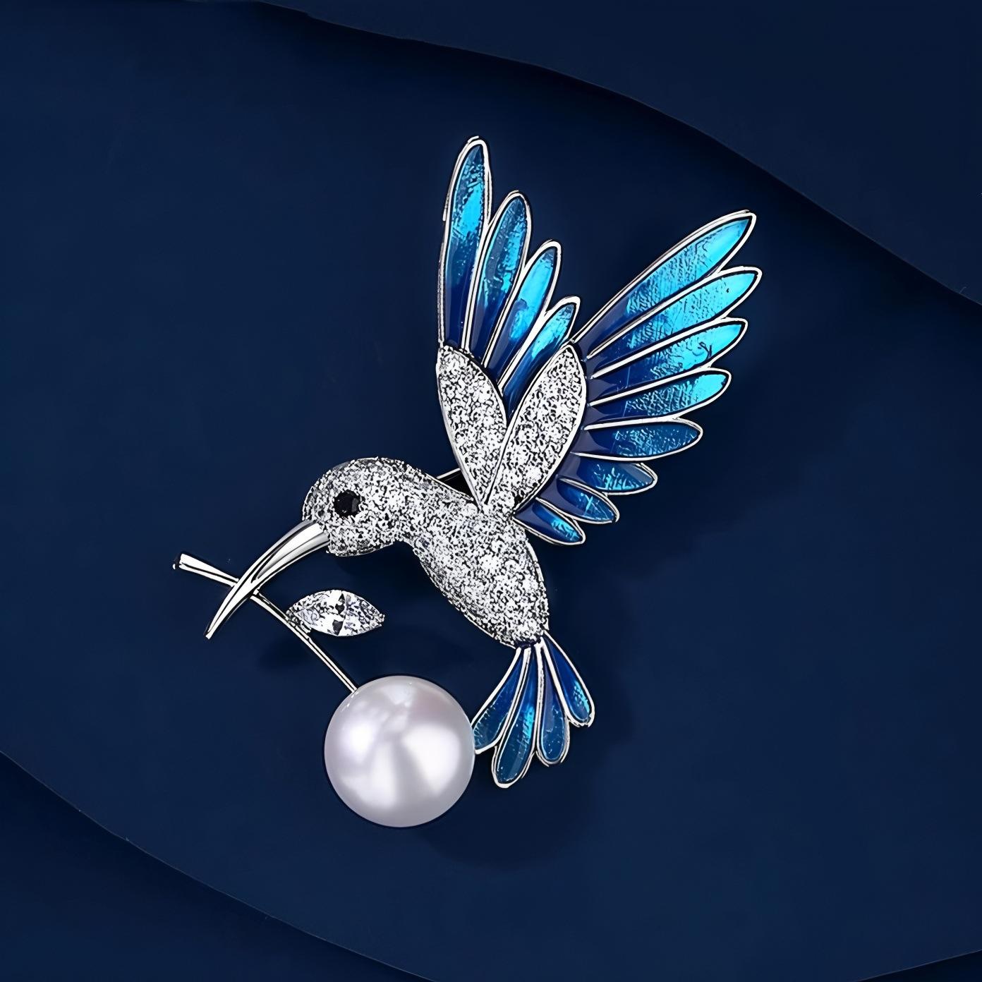 

Hummingbird Brooch, High-end Women s Luxurious and Elegant Pearl Brooch, Exquisite and Sophisticated Brooch