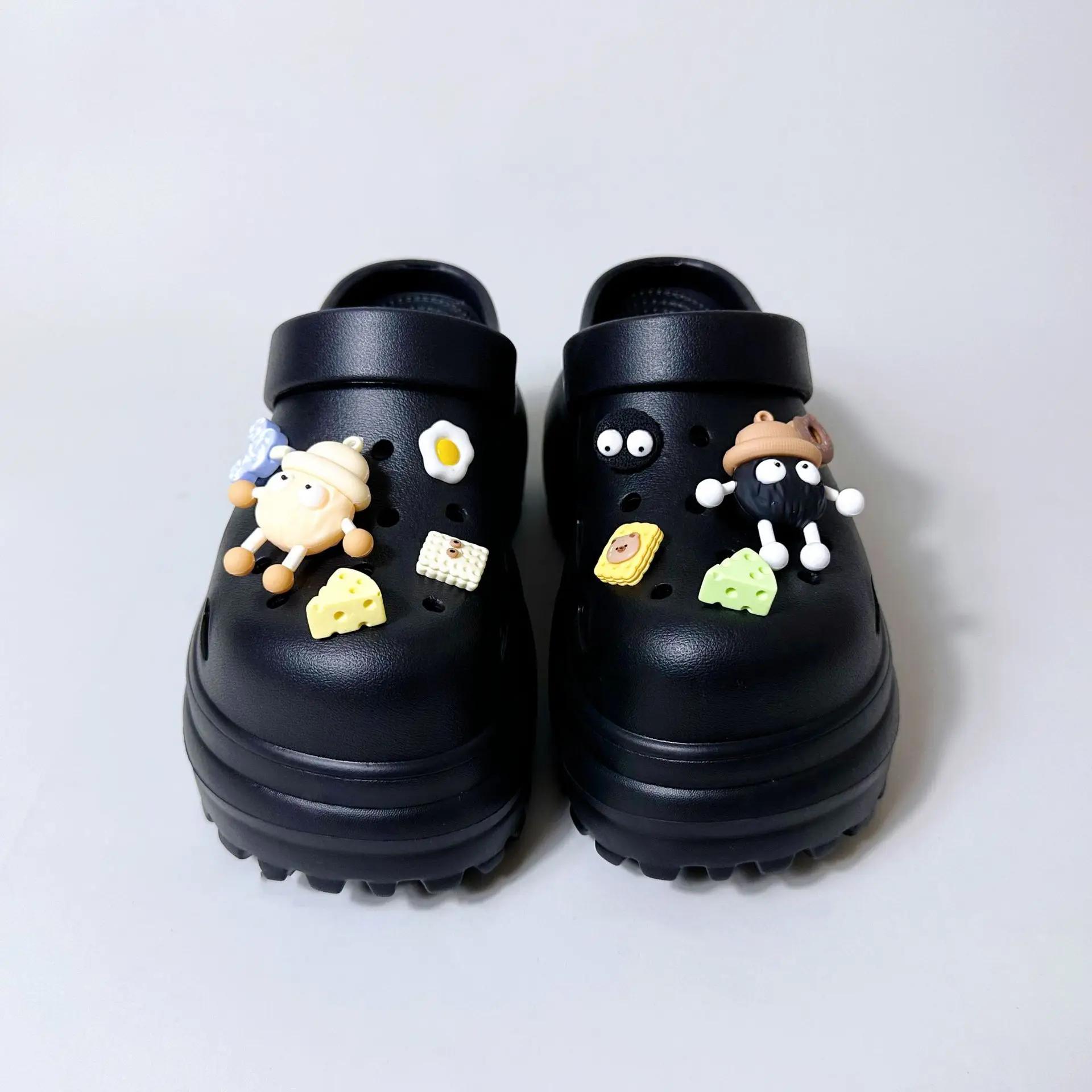 Новые сандалии для девочек на толстой платформе своими руками для женщин летние шлепанцы на толстой подошве пляжные тапочки для женщин нескользящие сабо из ЭВА садовая обувь 34-35 чёрный 2980₽