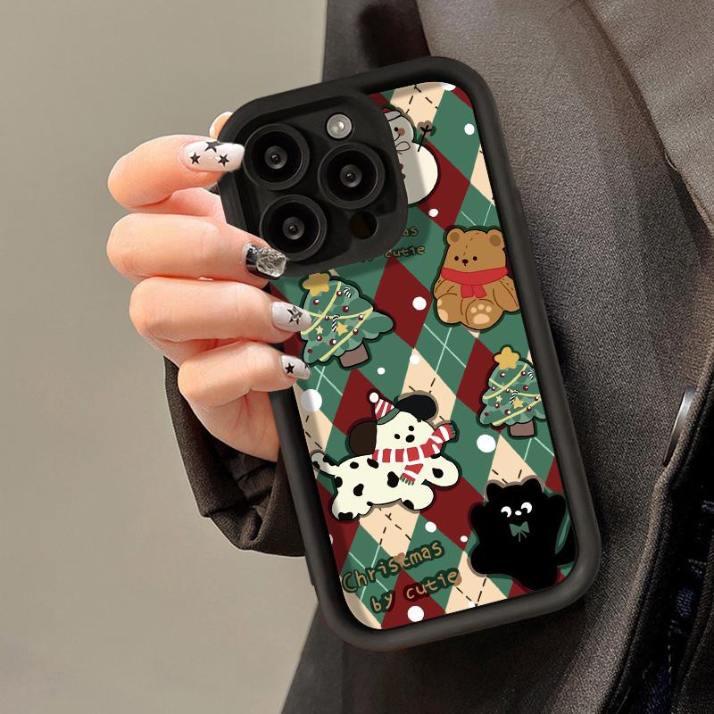 Weihnachts-Handyhülle für iPhone 11 13 12 14 15 16 Pro Max XR XS Samsung A15 A55 A05 Redmi 12 13C OPPO A16 A18 A60 Reno 11 Vivo Y17S Y12 Infinix Note