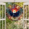 2D Patriotic Eagle Wind Chime Kinetic Metal Art for Outdoor Decor Rotating Hook Colorful Reflective Garden Ornament Unique Gift Idea