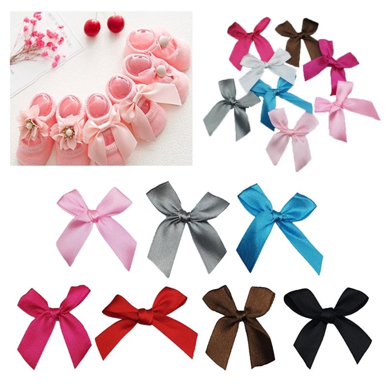 500pcs/Pack Colorful Satins Bowtie for Gift Presentation Stylish Polyester Bowknot Handmade Wedding Decoration Bows