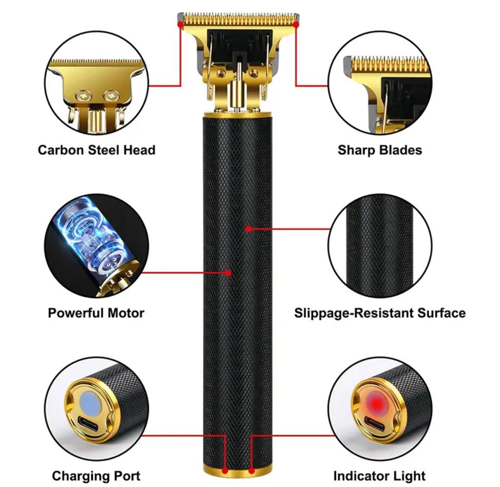 Retro Spiral T9 Hair Clipper Men Electric Shaver Rechargeable Beard Hair Cutting Machine