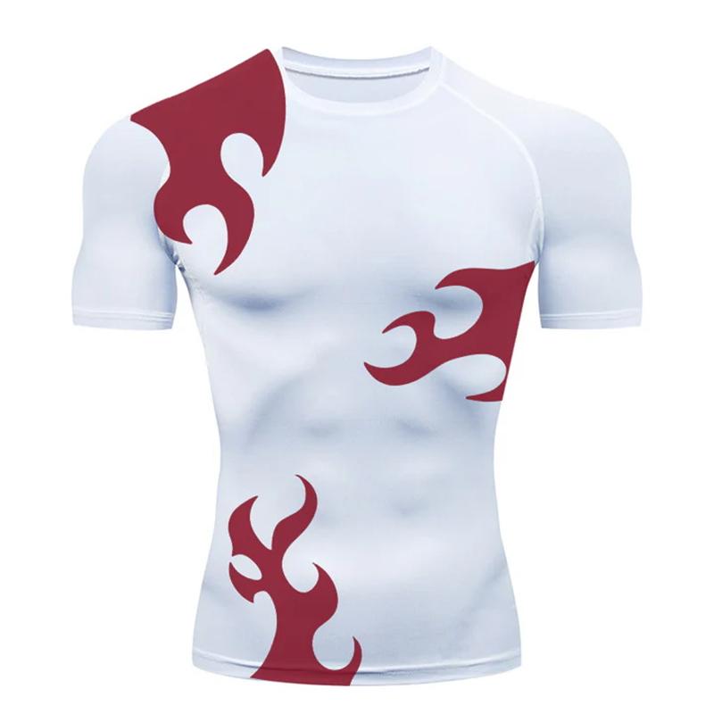 

3D Print Athletic Quick Dry Tshirts for Men Stylish Gym Workout Running Compression Shirts Undershirts Baselayers Tees Tops S