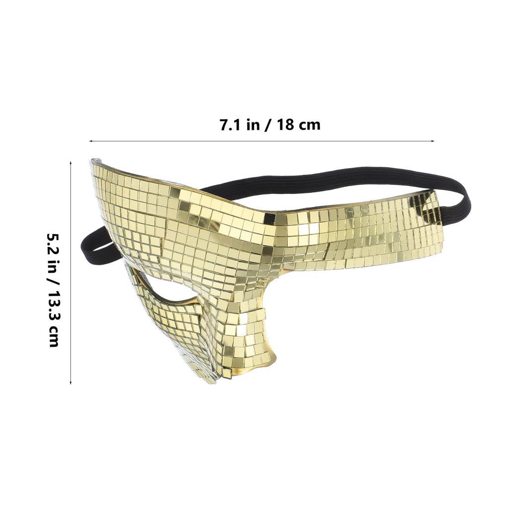 Disco Mirror Half Face Mask Reflective Glitter Festival Party Masquerade Halloween Dance Costume Music Celebration Silver