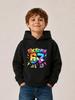 New Autumn/Winter Christmas Boys' Rainbow Pattern Cartoon Hoodie "SIX SEVEN 67" - Trendy Streetwear