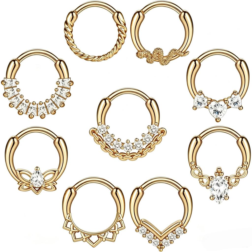 For Stainless Steel Trendy Opening Closing Ring Puncture Jewelry Personality Joker Nose Ring Multi-Use Gift Accessories Spot