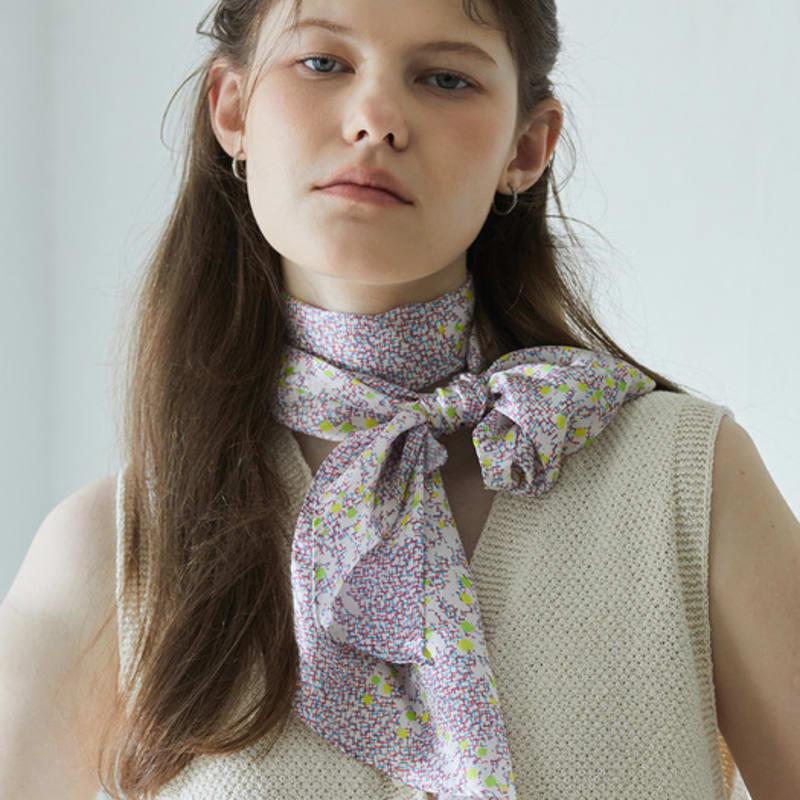 ANA MAISON Hide and Seek Long Petit Silk Scarf [PML-1421]