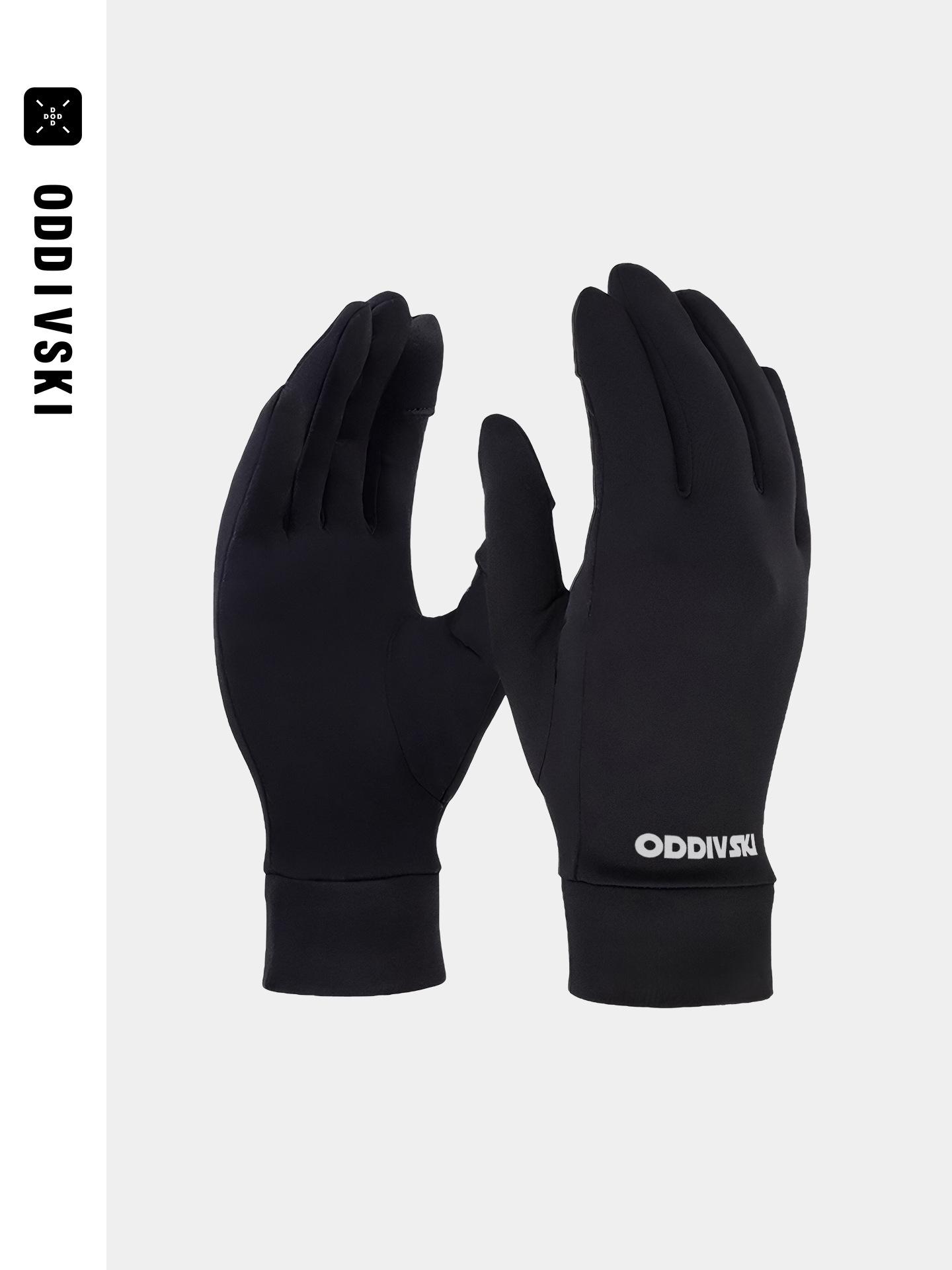 

Oddivski Touchscreen-Compatible Ski Gloves with Fleece Lining, Fingerless Design, Close-Fitting for Single/Double Snowboarding and Cold Protection. Small чорний